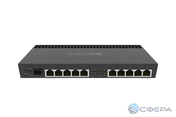 Маршрутизатор MikroTik RB4011iGS+RM, 10×1G, SFP+, 19″